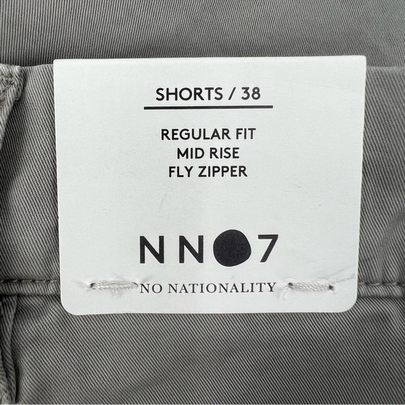 NWT NNO7 No Nationality Gray Mid Rise Shorts Size 38 Men's - Picture 6 of 9
